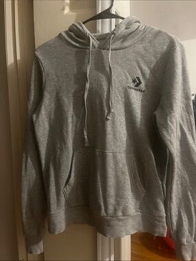 Converse Women’s Heather Gray Crewneck Hoodie with Logo